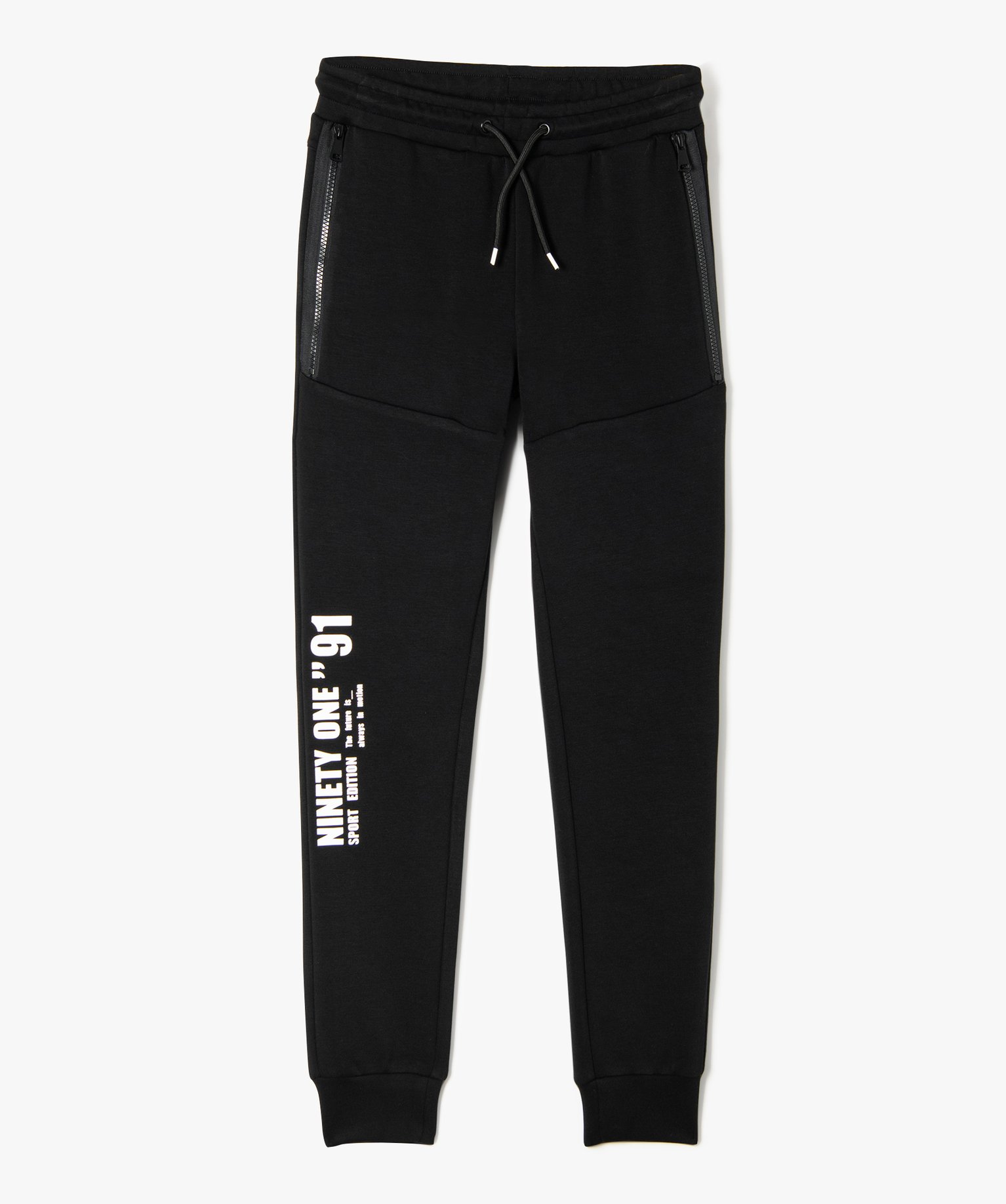Pantalon de jogging en maille extensible Garçon noir | GEMO