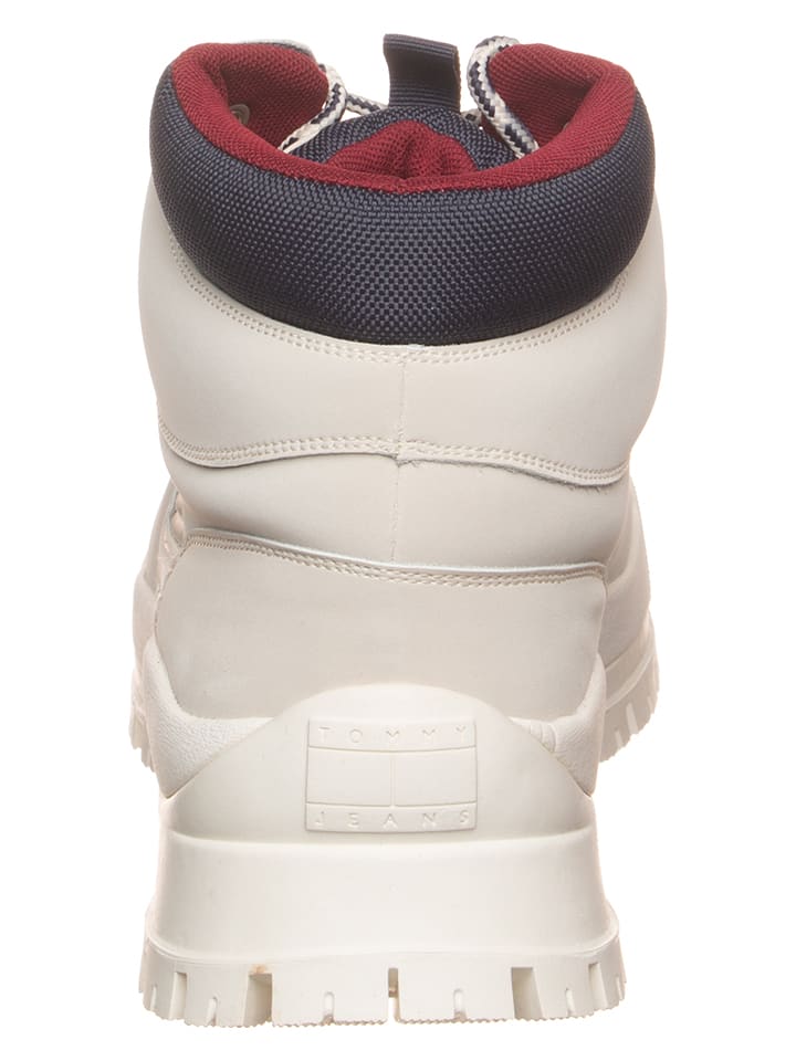 Tommy Hilfiger Shoes Leder-Boots in Creme günstig kaufen