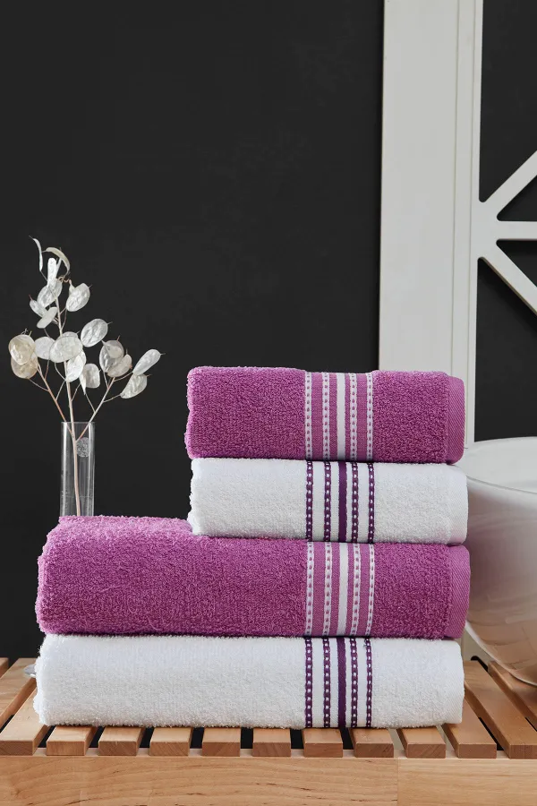 MODALİN  50 x 90 + 70 x 140 cm Elvin 4-teiliges Badetuch-Set