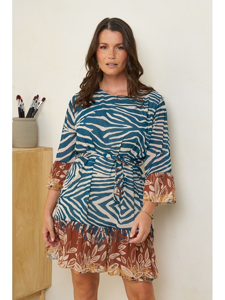 Curvy Lady Kleid in Blau günstig kaufen