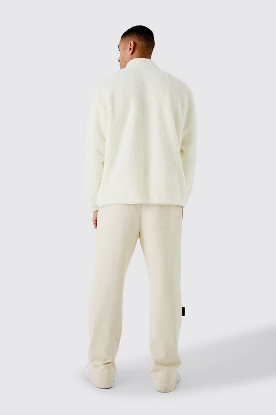 Oversize Kontrast Borg-Jacke