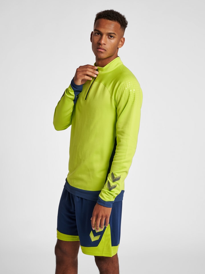 Hummel Hummel Halbreißverschluss Sweatshirt Hmllead Herren in LIME PUNCH günstig kaufen