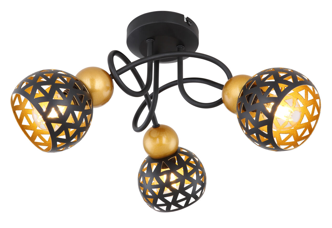Globo Lighting - SARRA - Deckenleuchte Metall schwarz matt, 3x E14