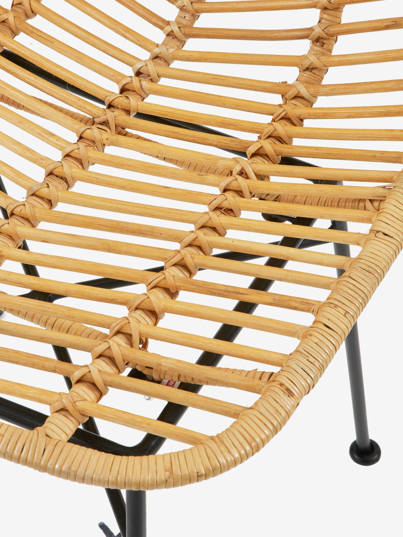 Vertbaudet Kinder Stuhl aus Rattan BOHO - natur/schwarz