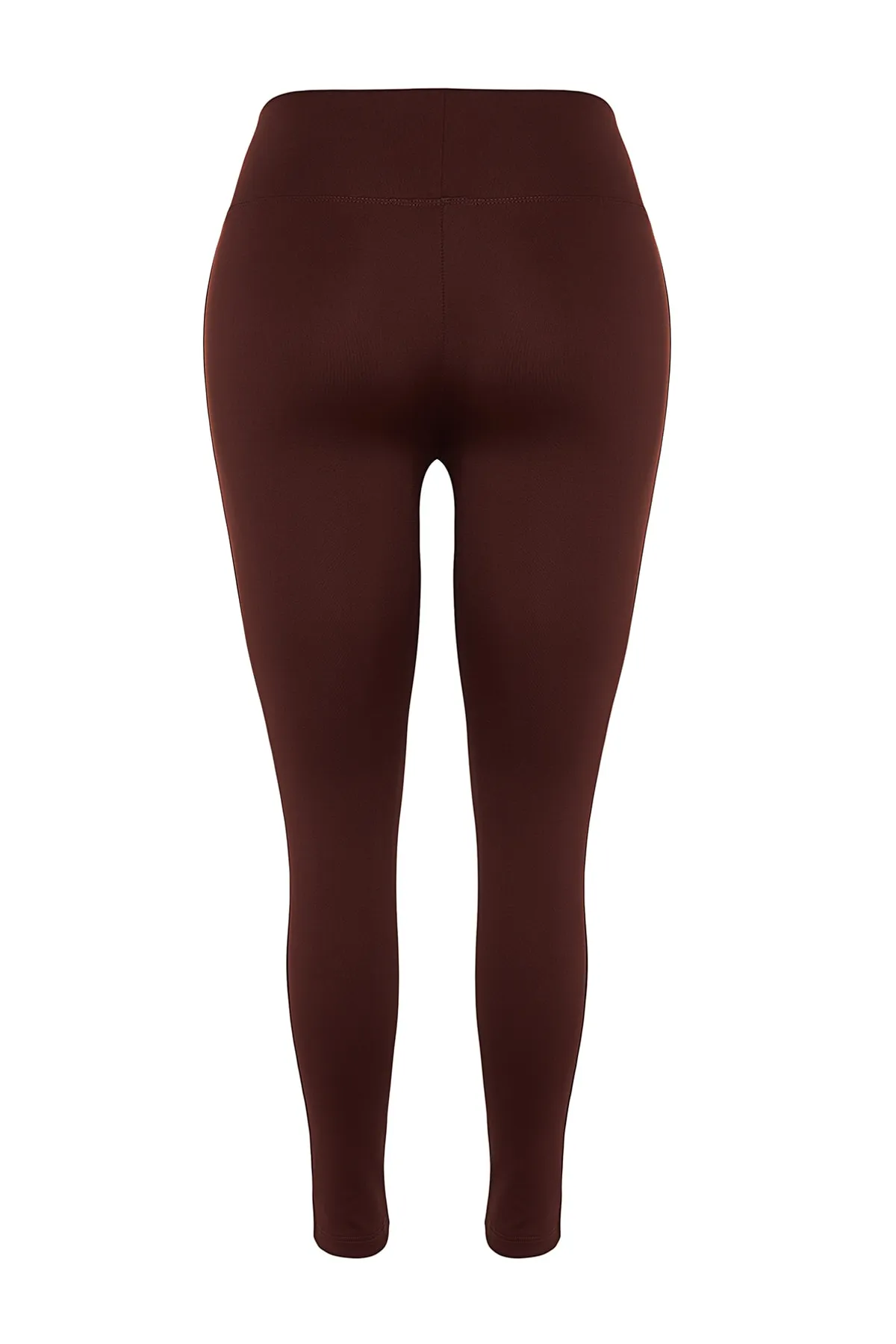 Trendyol Curve  Braune gestrickte Sportstrumpfhose mit Raffung TBBSS22TY0020