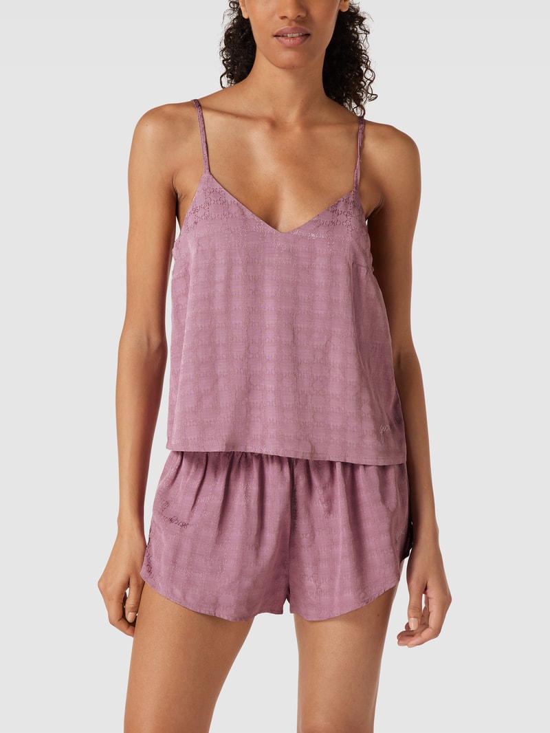 Pyjama mit Allover-Logo Modell 'DORIS' in violett