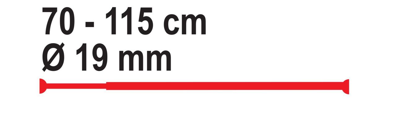 Ridder Duschvorhangstange Ø 19 mm ausziehbar von 70-115 cm poliert