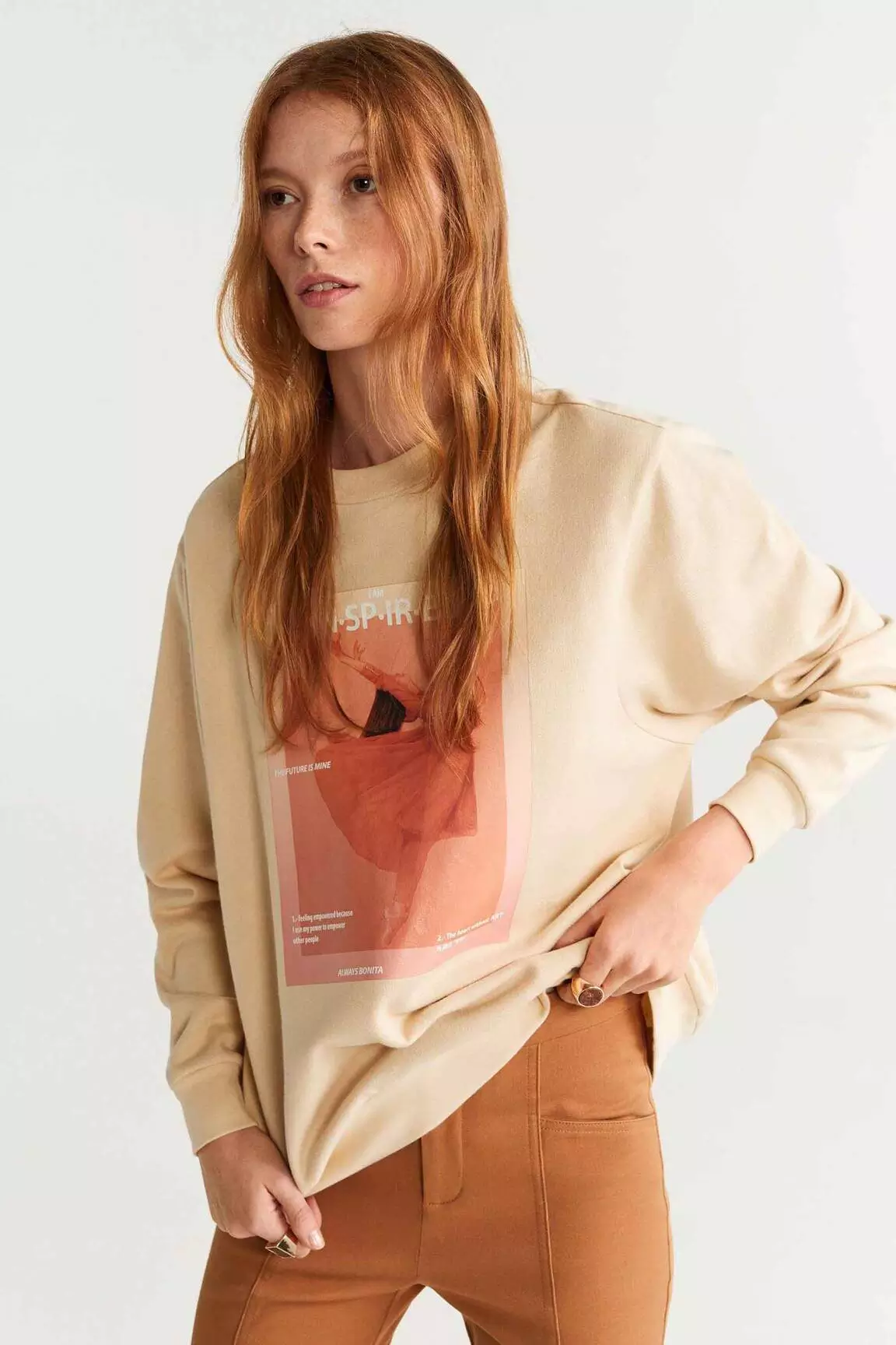 Mango Sweats Femme couleur beige