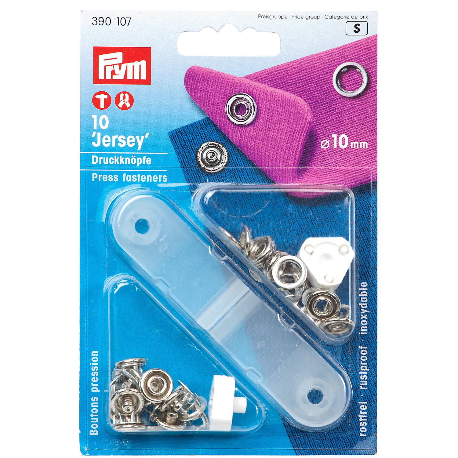 Prym Jersey-Druckknöpfe, Größe: 10 mm Ø, Inhalt: 10 Stück