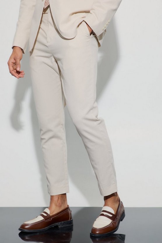 Schmale Mix & Match Hose aus Leinen-Mischung