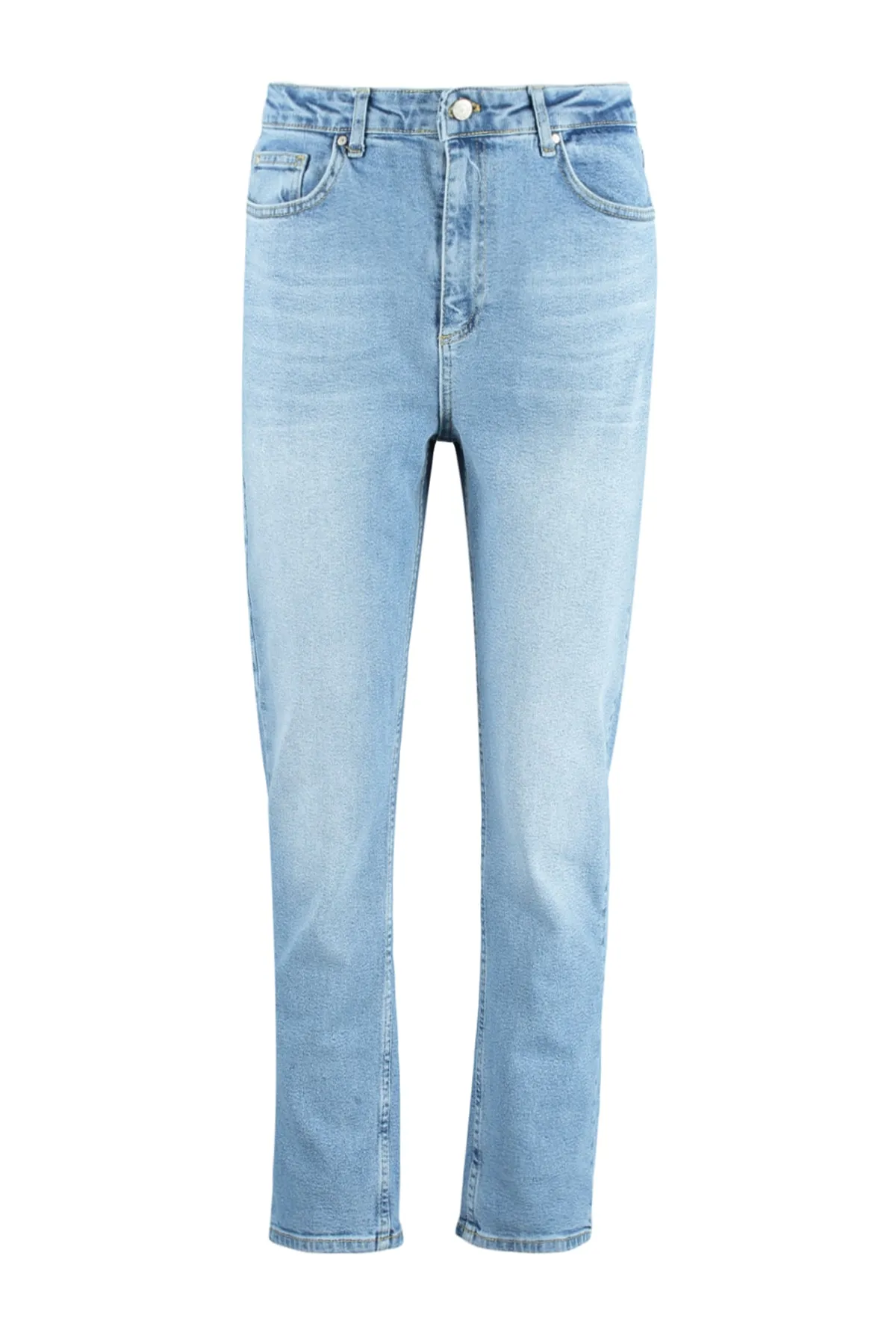 Trendyol Collection  Blaue Slim Fit-Jeans mit hoher Taille TWOAW22JE0787