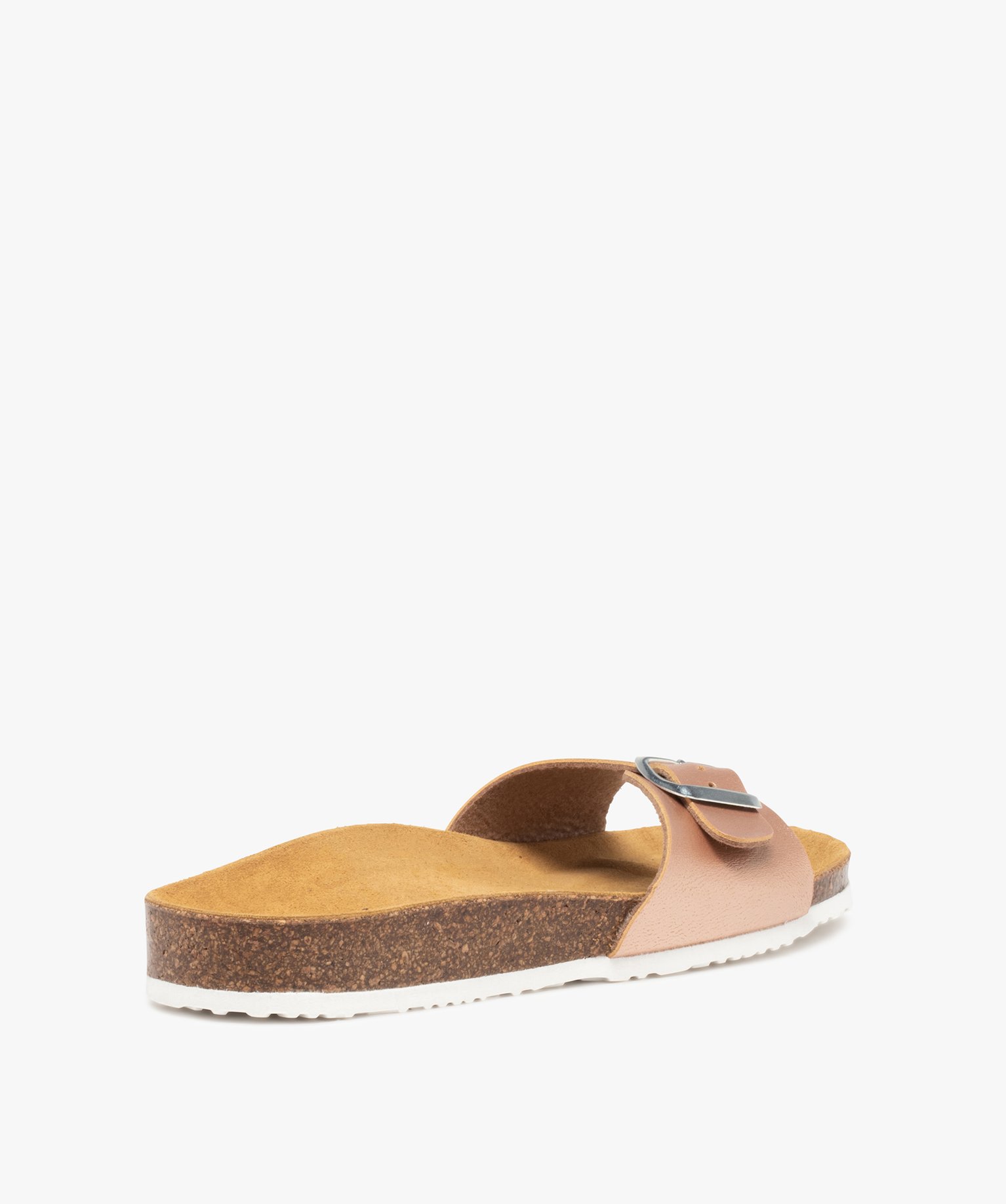 Mules femme à talon plat et large bride ajustable rose | GEMO
