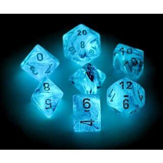 Ghostly Glow Pink-silver Polyhedral 7-Die Set