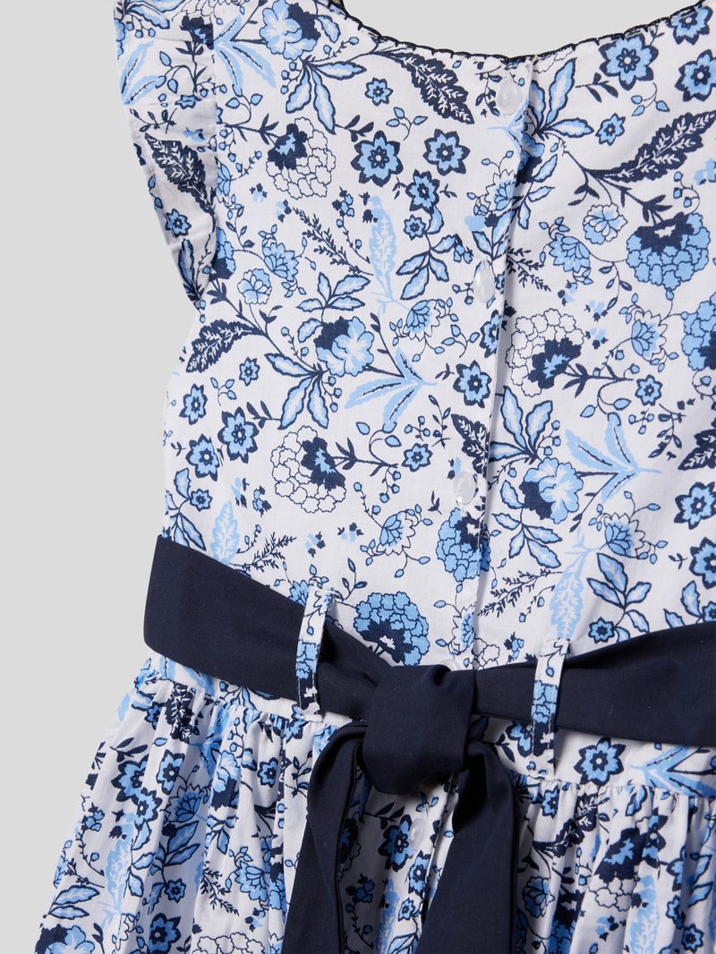 Kleid mit Taillenband in marineblau