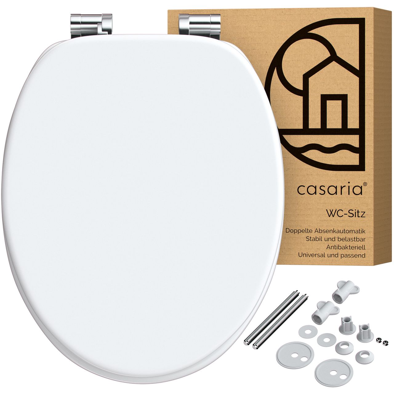 Casaria Toilettensitz Weiß mit Absenkautomatik