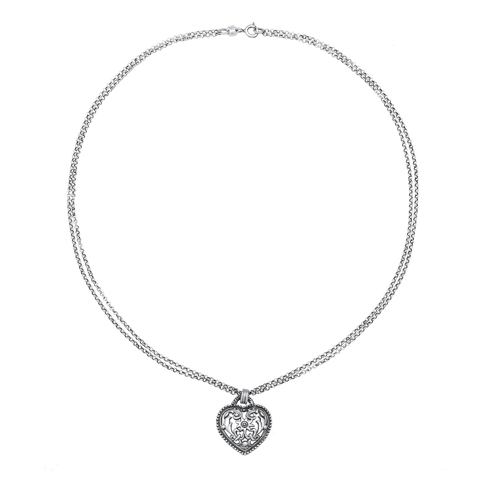 Elli Elli Collier Femmes pendentif coeur Edelweiss Dirndl en argent sterling 925 Bijoux