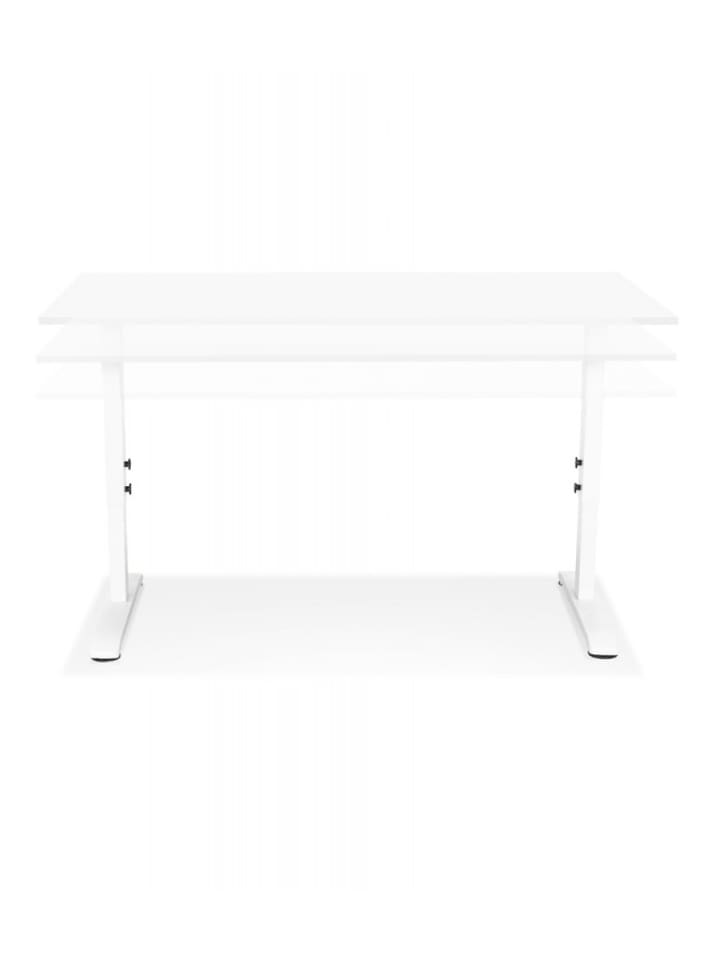 KADIMA DESIGN Höhenverstellbarer Schreibtisch aus Holz und Metall | Modern Weiß in Weiß günstig kaufen