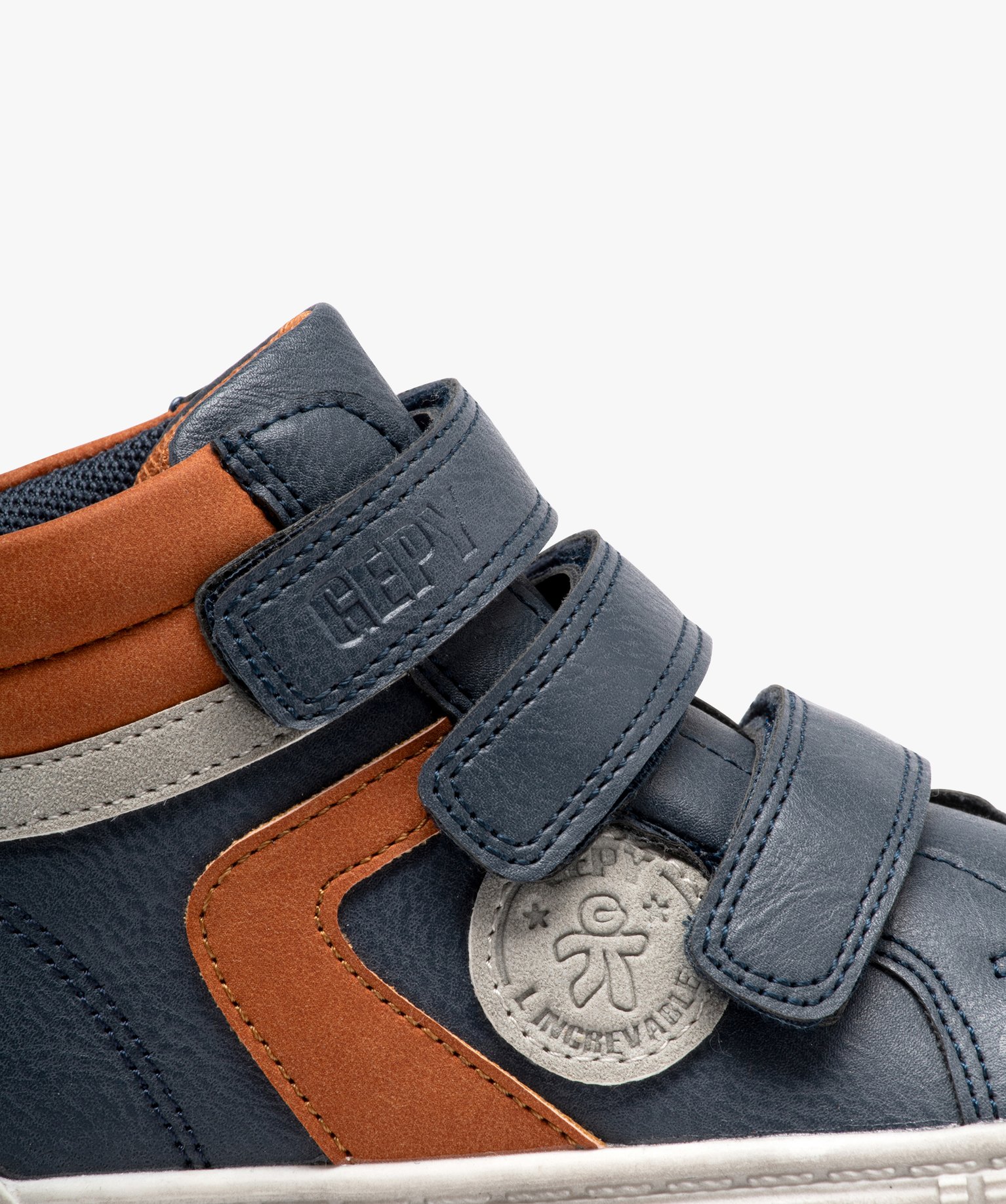 Baskets Garçon mid-cut à triple scratch - Gepy bleu | GEMO