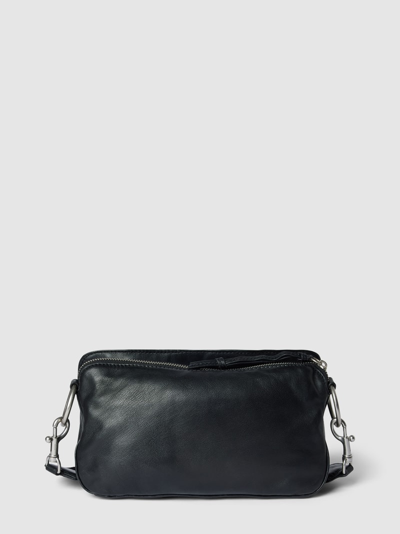 Handtasche mit Label-Details Modell 'Clarice' in schwarz