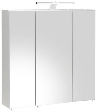 Schildmeyer Spiegelschrank Roma Breite 70 cm, 3-türig, LED-Beleuchtung, Schalter-/Steckdosenbox