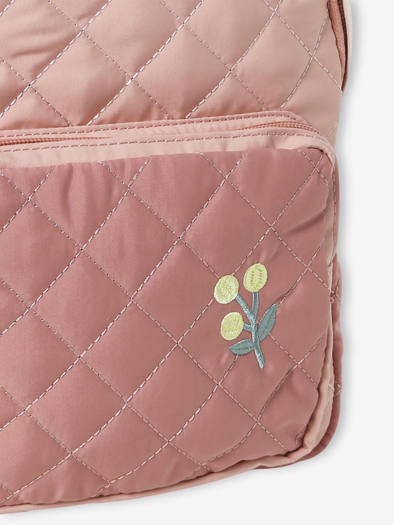Sac à dos matelassé maternelle fille rose pâle