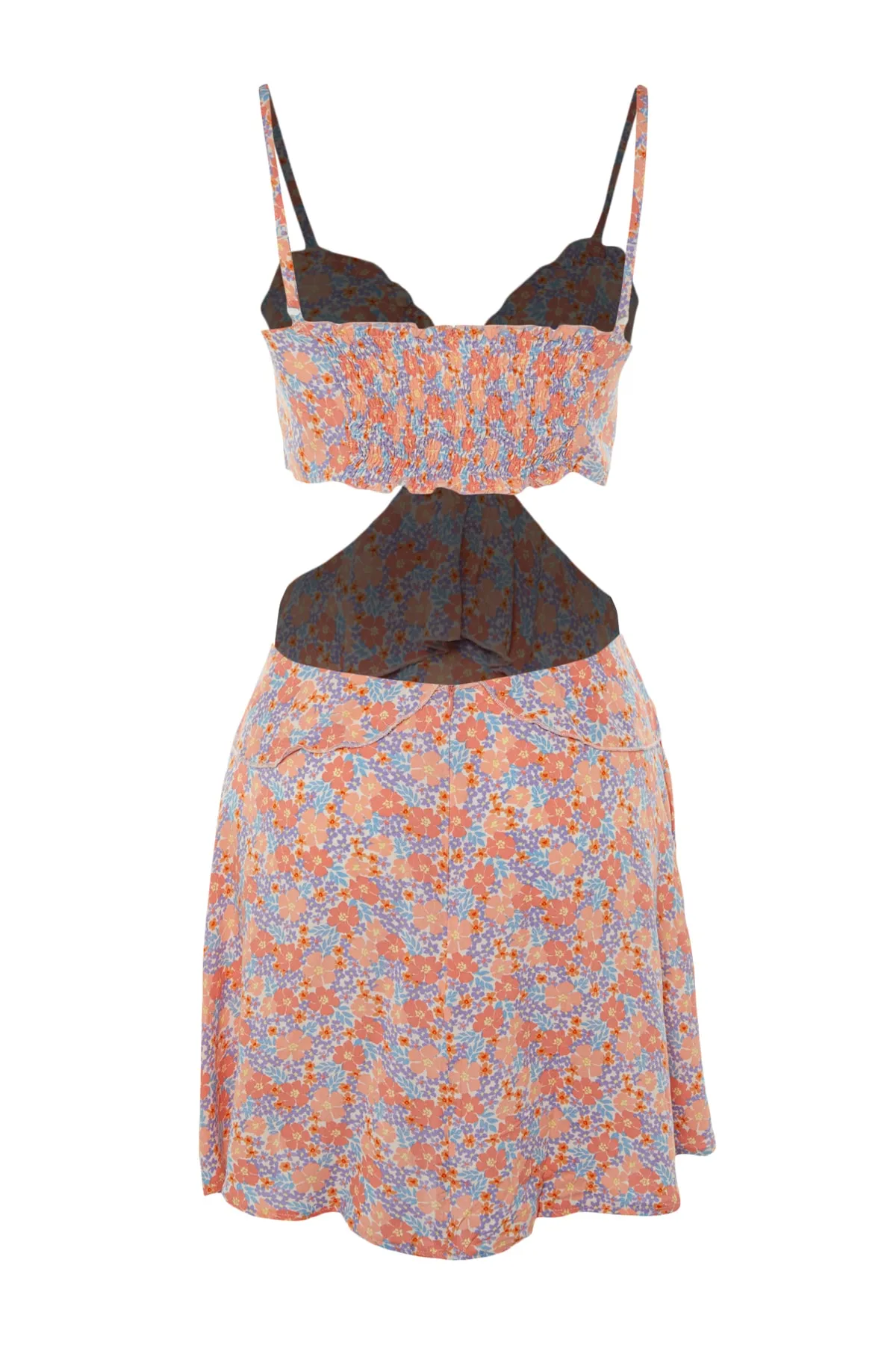 Trendyol Collection  Knuspriges, floral gemustertes, detailliertes Strandkleid mit Ausschnitten TBESS21EL1054