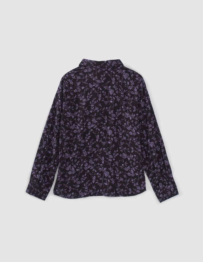 Chemise violet et noir LENZING™ ECOVERO™ fleurs garçon