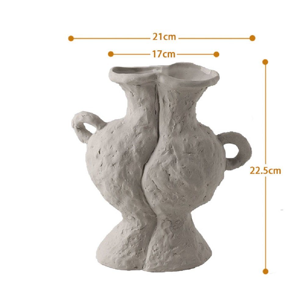 RAIKOU Dekovase Keramik Antike, Amphora Tisch Blumenvasen handgefertigt (3-Teilig)
