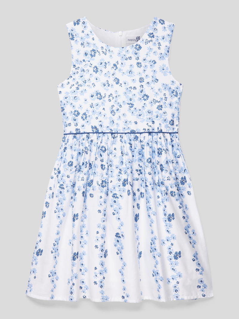 Minikleid mit floralem Muster in marineblau