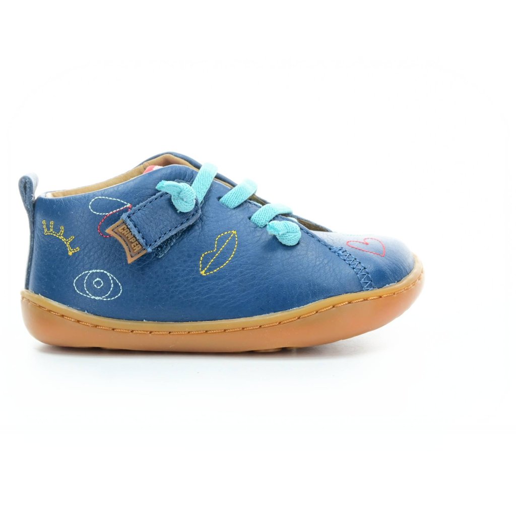 Camper Peu Sella Marlo (Surreal) / Path Miel  (80153-086 First Walkers) blaue Mid Cut Barfußschuhe