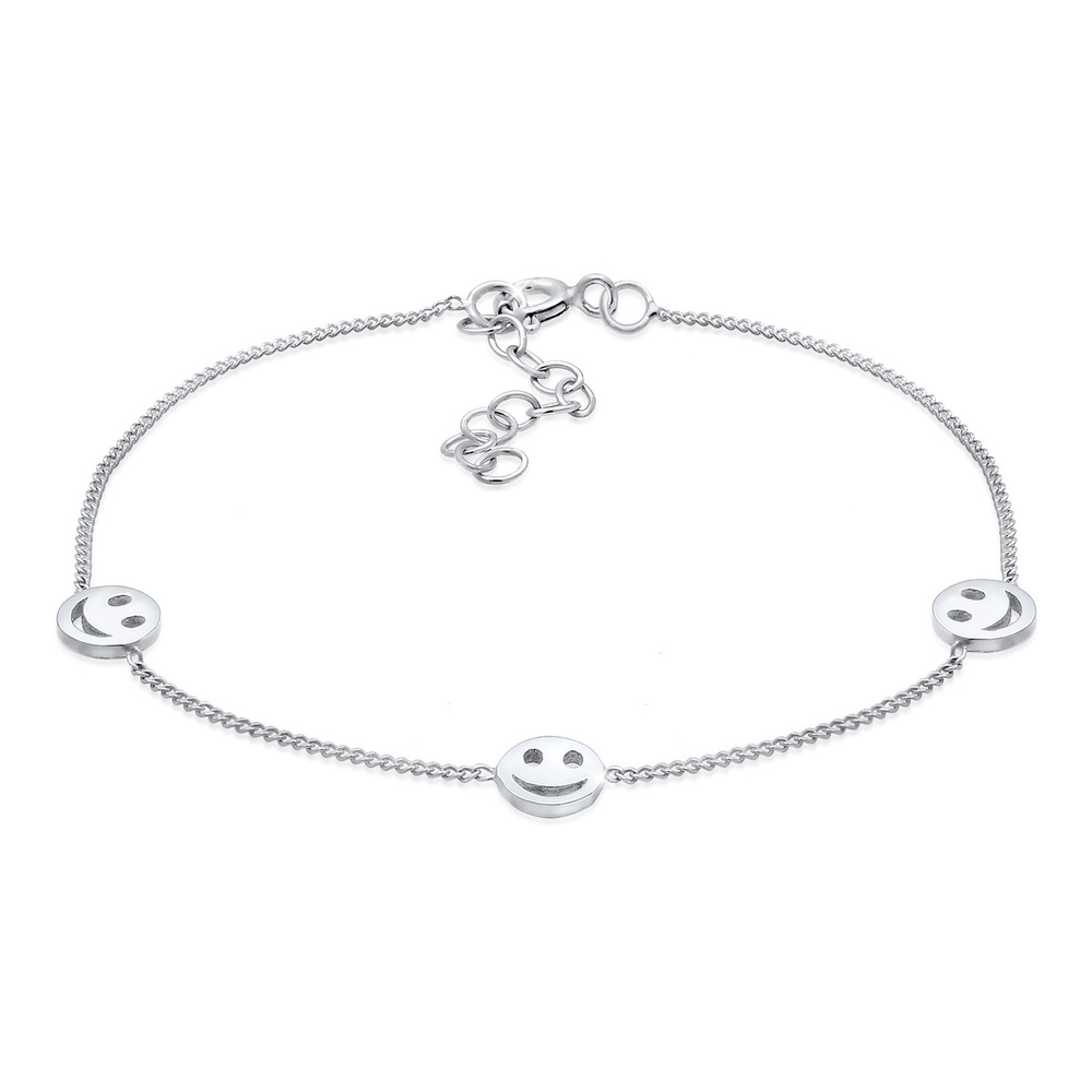 Elli Elli Bracelet Smile Emoji Pendentif Joyeux Bracelet Femme - Argent (925/1000) Bracelet