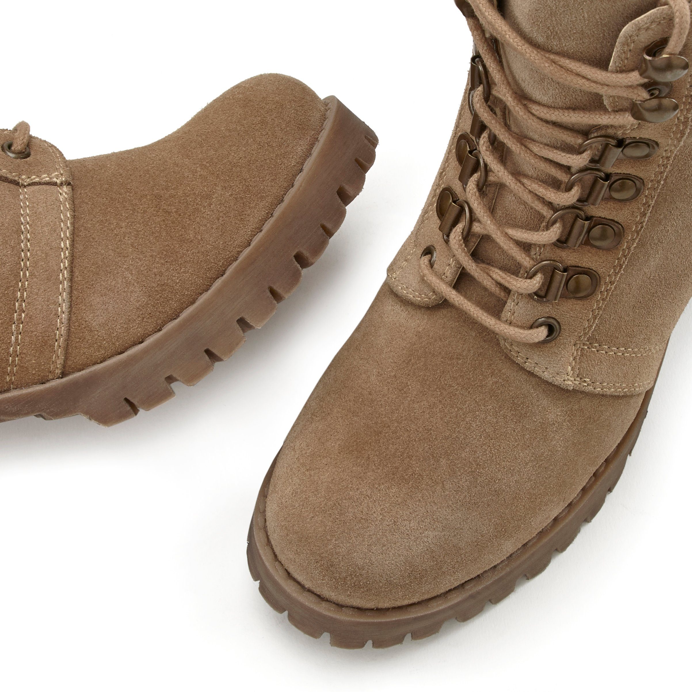 LASCANA Schnürstiefelette, High-Heel Boots, Winterstiefelette, Leder, Blockabsatz zum Schnüren
