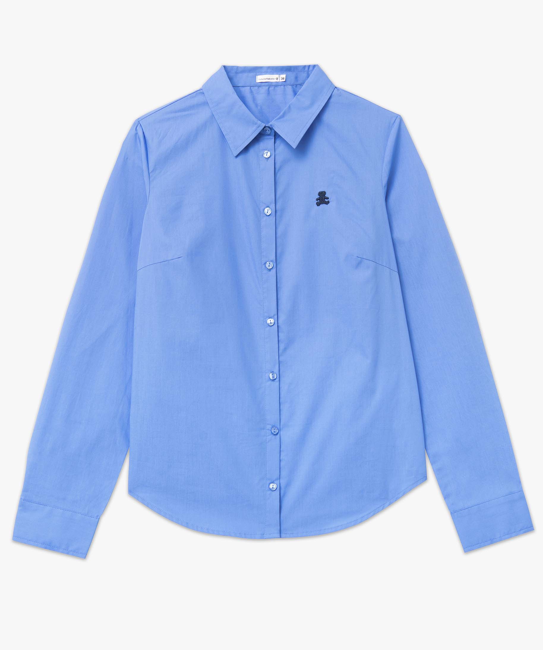 Chemise femme en coton avec logo brodé - LuluCastagnette bleu | GEMO