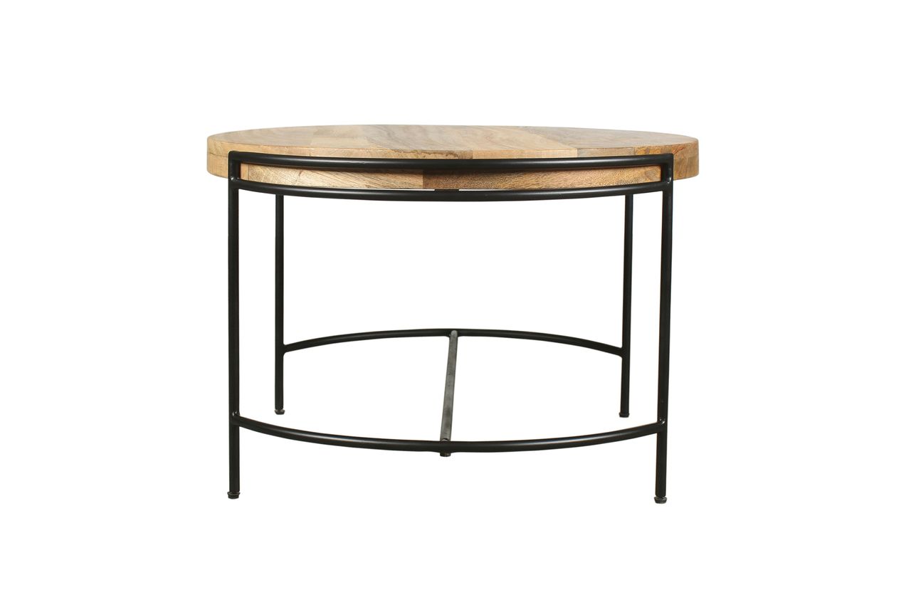 byLiving HANNA Couchtisch, Breite 60 cm, Mangoholz natur, Metall schwarz pulverbeschichtet