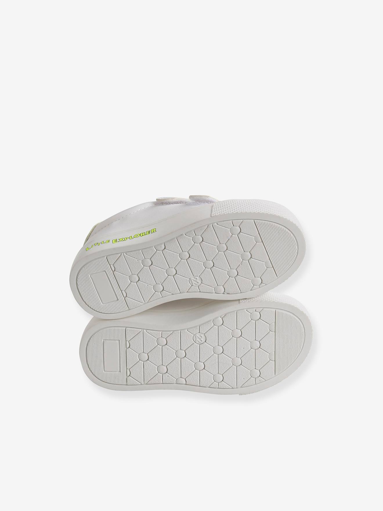 Baskets scratchées bébé blanc
