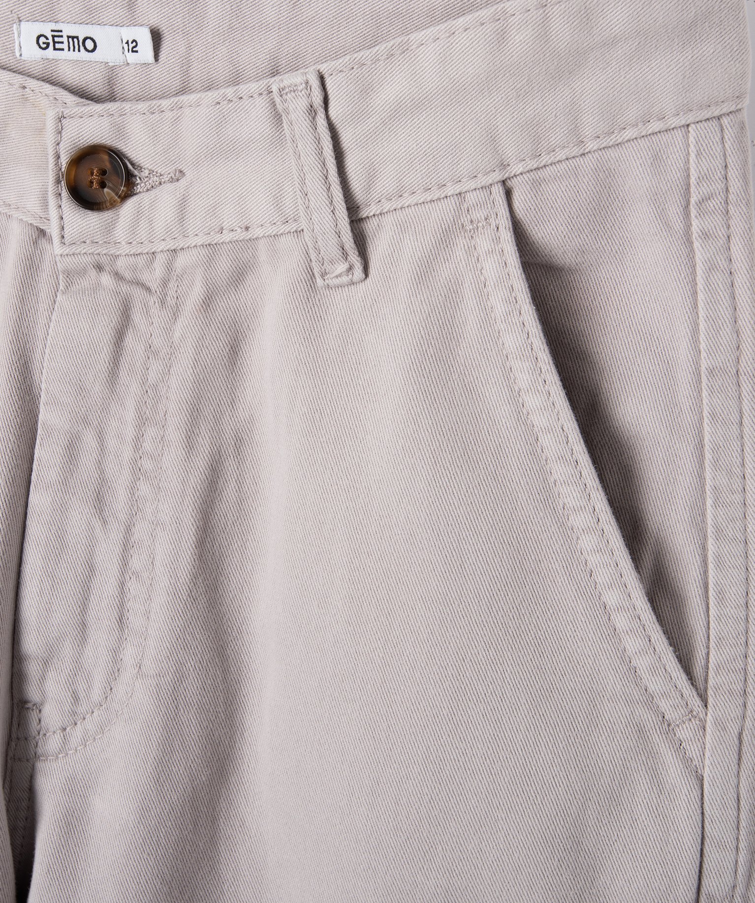 Pantalon cargo en toile de coton fille gris | GEMO
