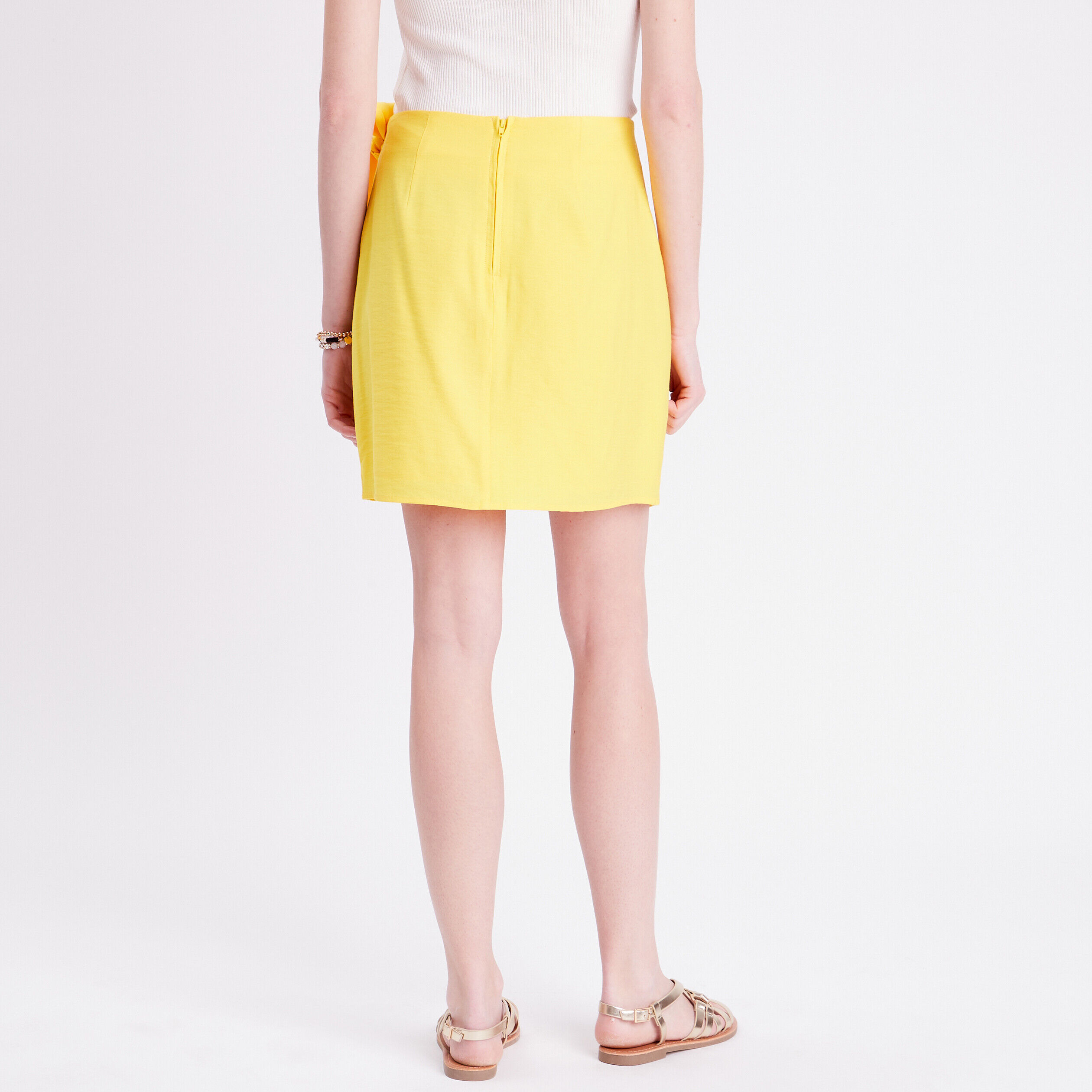 Jupe short jaune fluo femme | Cache Cache