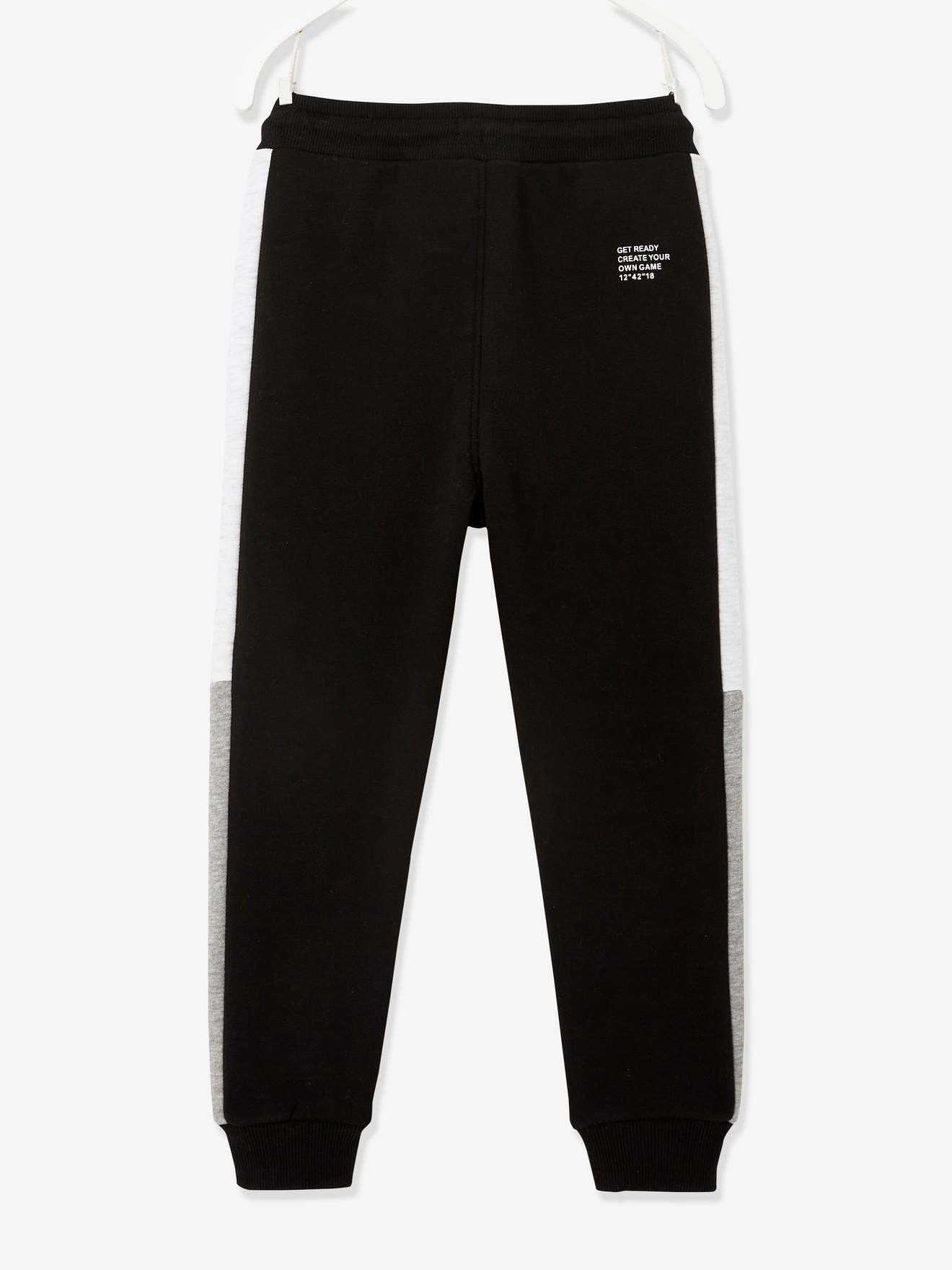 Pantalon jogging bandes côtés garçon. vert sapin