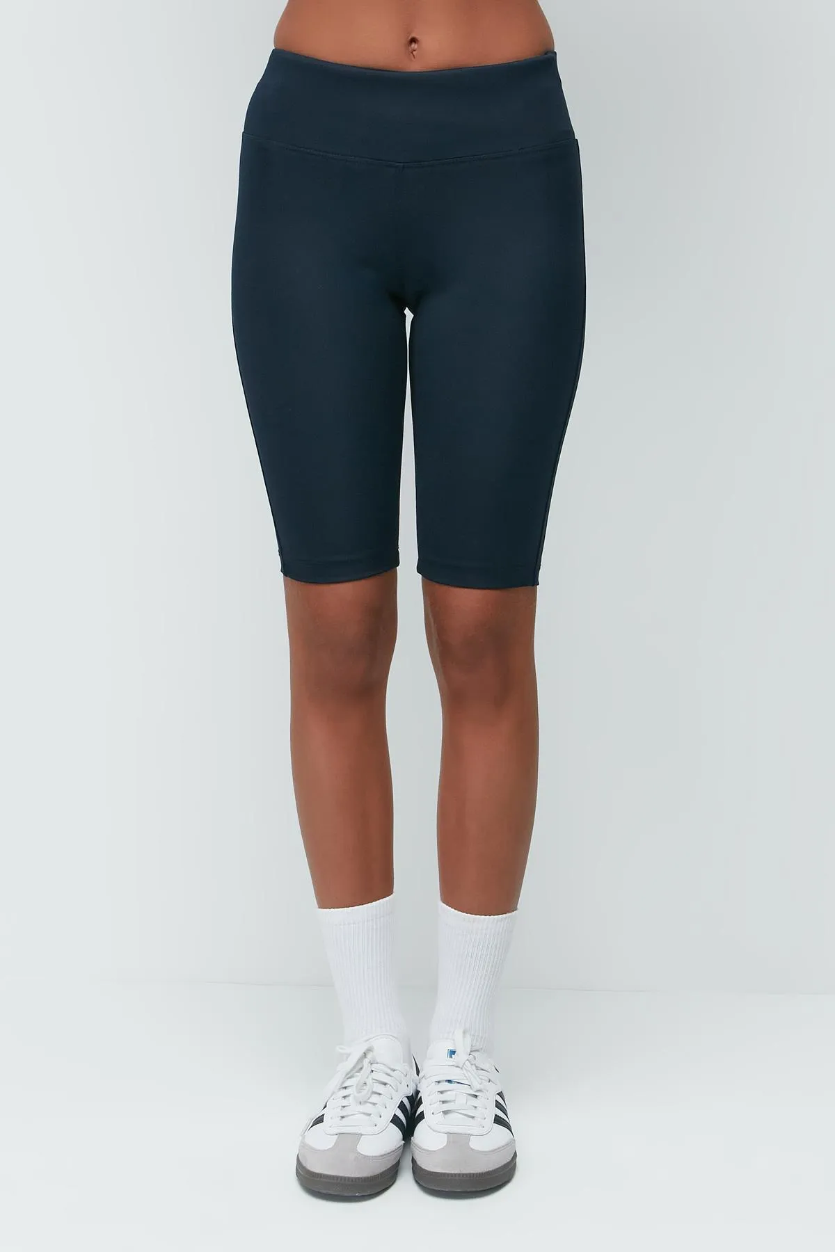 C&City  Hohe elastische Taille über dem Knie, Sport-Shorts, Strumpfhosen 9409, Marineblau