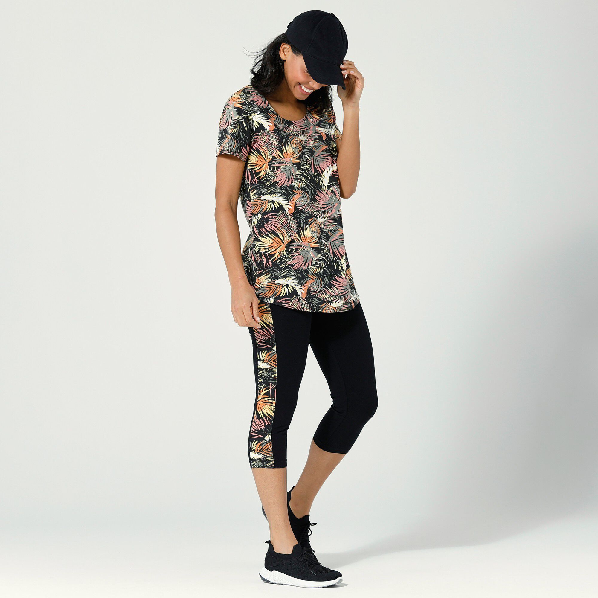 Legging 3/4 bande imprimée