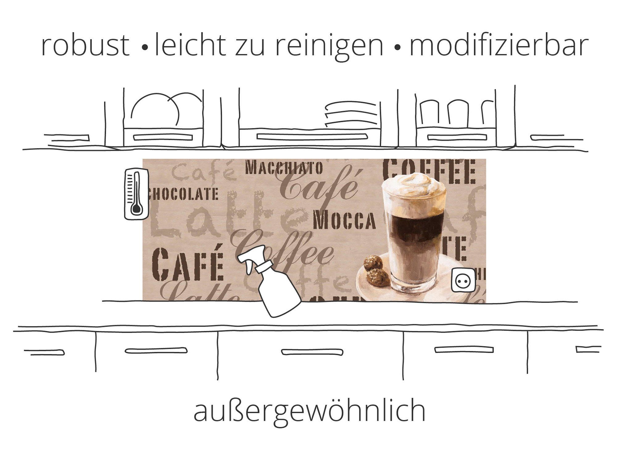 Artland Küchenrückwand Uni Alu gebürstet, (1-tlg), Alu Spritzschutz mit Klebeband, einfache Montage