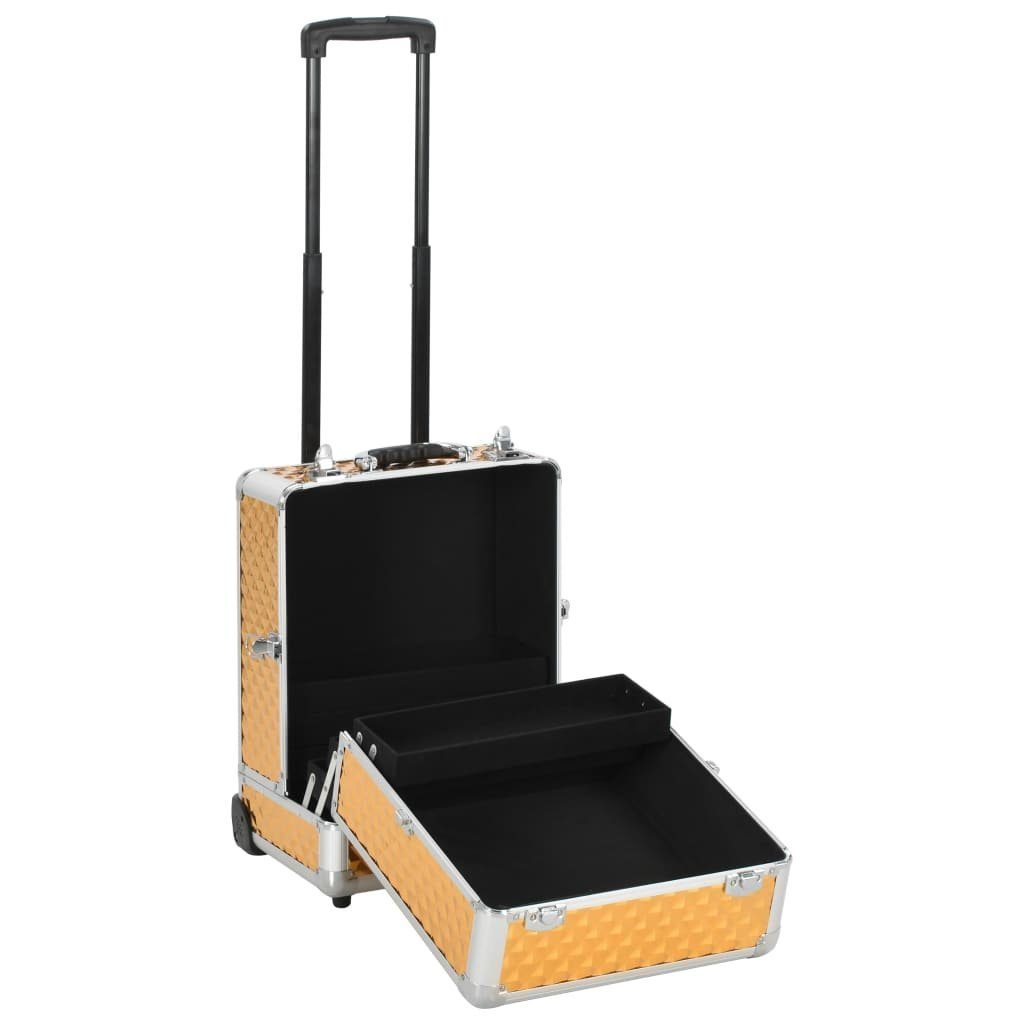 vidaXL Kosmetikkoffer Kosmetikkoffer 35×29×45 cm Golden Aluminium