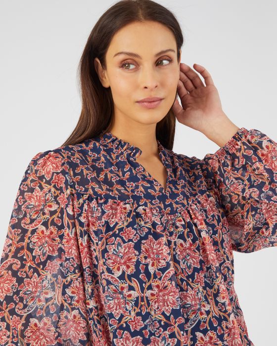 Blouse imprimée en voile