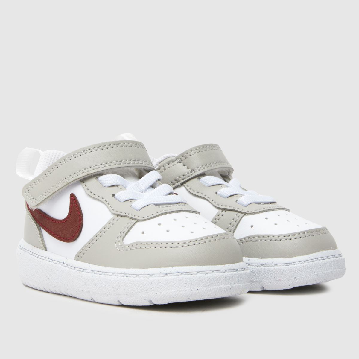 Nike vita & grå Court Borough Low Recraft flickor småbarnsskor