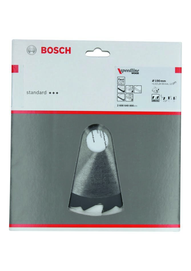 Bosch Blue Accessories 2608640800 Sirkelsagblad 190 x 30 x 12T Speedline Wood