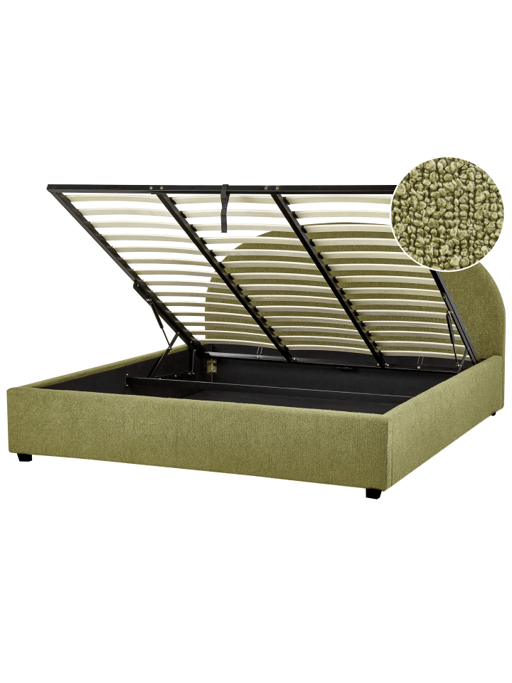 Beliani Doppelbett VAUCLUSE in Grün - (W) 194 x (H) 112 x (L) 216 cm günstig kaufen onesize