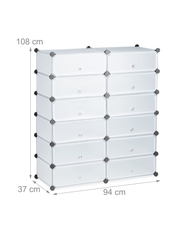 relaxdays Schuhschrank in Transparent - (B)94 x (H)108 x (T)37 cm günstig kaufen onesize