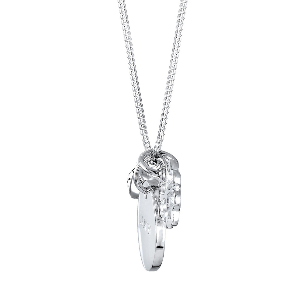 Elli Elli Collier Femme Lucky Feuille de Trèfle Bonheur avec Cristal en Argent Sterlin collier