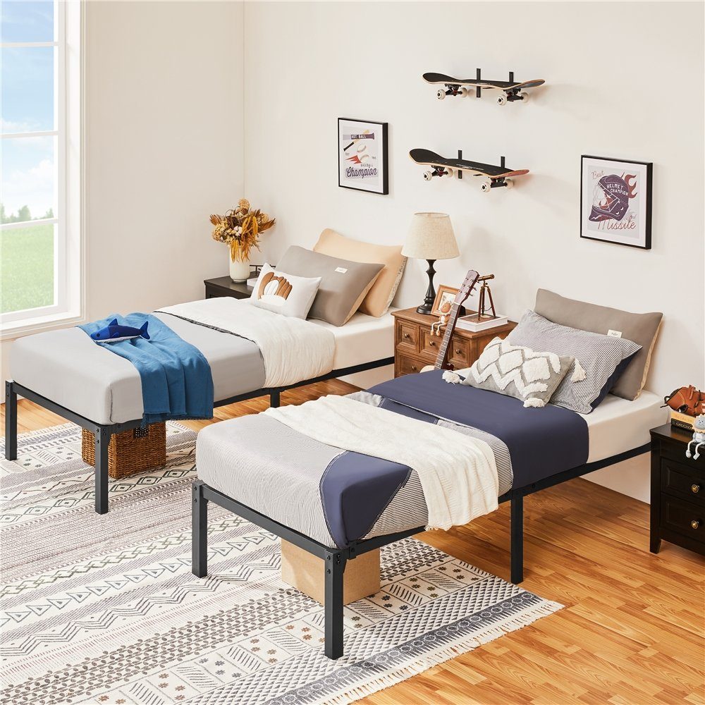 Yaheetech Bettgestell, Metallbett Modern Jugendbett mit Lattenrost