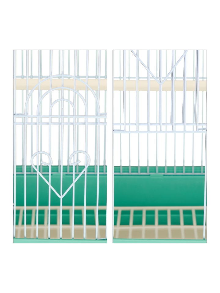 relaxdays Vogelkäfig in Hellblau/Mintgrün - (B)39,5 x (H)49 x (T)32 cm günstig kaufen onesize